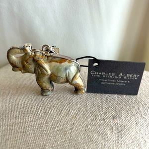 Charles Albert Fine Sterling Silver Elephant Charm, NWT